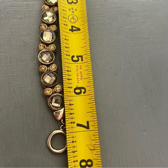 Bling Gold Tone Toggle Bracelet - Picture 9 of 11